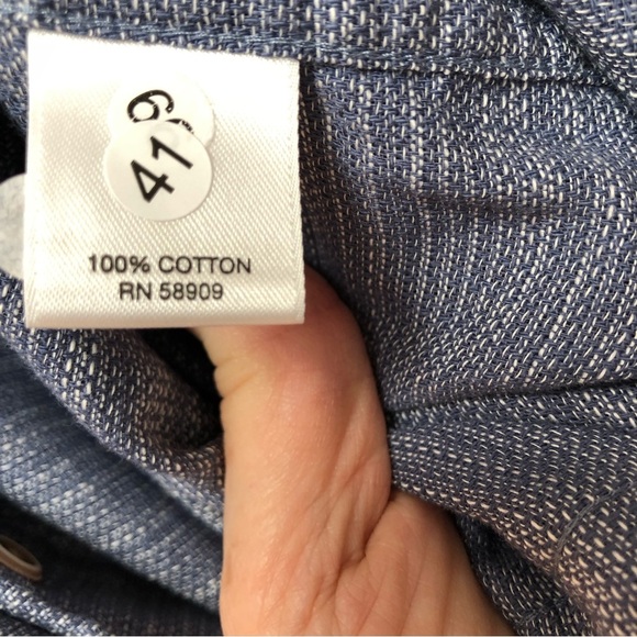 NWT ROWM Mens long sleeve woven blue button down cotton M - Picture 9 of 10